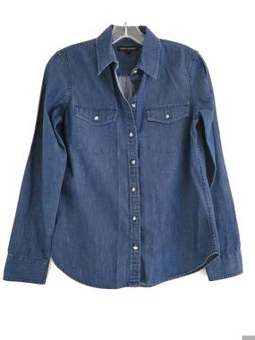 Banana Republic Denim Shirt Dark Wash Classic